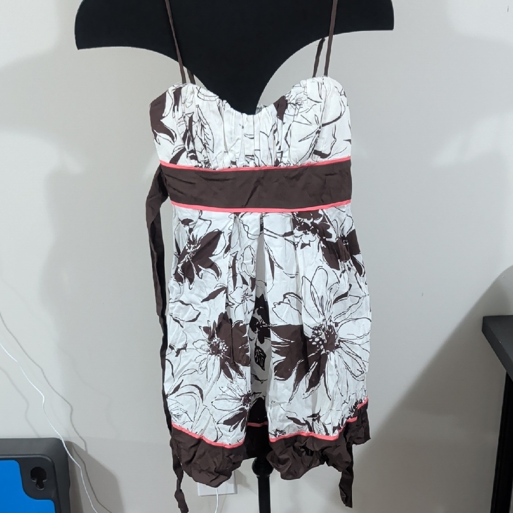 Speechless White and Brown Floral Dress